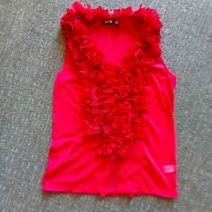 Apt 9 sheer red sleeveless button up shirt